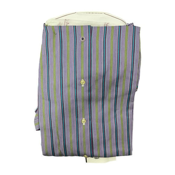 Robert Graham Cotton Collared Striped Print Pattern Long Sleeve Dress Shirt L - Picture 3 of 3